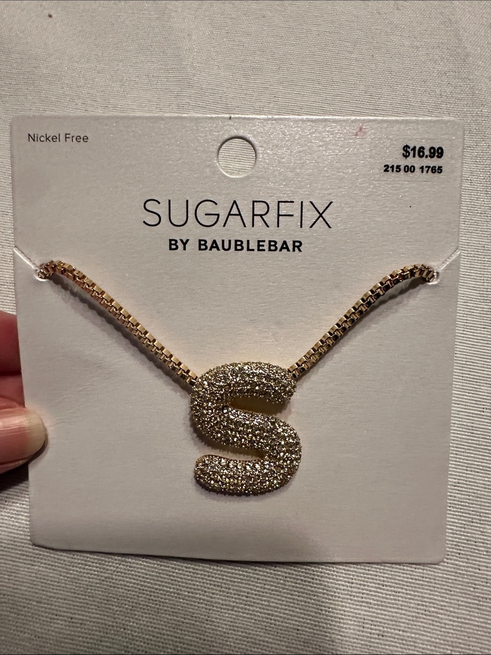 BaubleBar Sugarfix Gold 'S' Initial Necklace